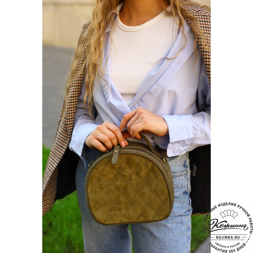 Женская кожаная сумка "Селин" (хаки)